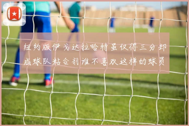 纽约版伊戈达拉哈特虽仅得三分却成球队粘合剂谁不喜欢这样的球员